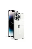 Iphone 14 Pro Kılıf Kamera Çıkıntılı Sert Arkası Şeffaf Renkli Transparan Kapak (SUN) thumbnail 1