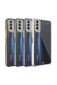 Vivo Y11S Kılıf Parlak Kenarlı Altın İşlemeli Kamera Korumalı Kapak (Voit c.) - 3