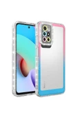 Xiaomi Redmi 10 Kılıf Simli Renkli Parlak Kamera Lens Korumalı Transparan Kapak (Park) - 1