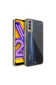 Vivo Y11S Kılıf Parlak Kenarlı Altın İşlemeli Kamera Korumalı Kapak (Voit c.) - 1