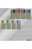Samsung Galaxy S22 Plus Kılıf Slayt Sürgülü Kamera Uyumlu Korumalı Renkli Silikon Kapak - 4