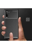 Samsung Galaxy Note 10 Kılıf Kamera Çıkıntılı Karbon Fiber Dokulu Renk Atmaz Kapak (negro) thumbnail 5