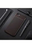 Iphone 8 Kamera Çıkıntılı Karbon Fiber Dokulu Renk Atmaz Koruyucu Kapak (NEGRO) thumbnail 1