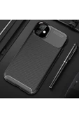 Iphone 11 Kılıf Kamera Çıkıntılı Karbon Fiber Dokulu Renk Atmaz Kapak (NEGRO) thumbnail 1