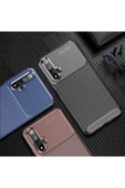 Huawei Nova 5t Kılıf Kamera Çıkıntılı Karbon Fiber Dokulu Renk Atmaz Kapak (negro) thumbnail 4