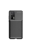 Huawei P40 Kılıf Kamera Çıkıntılı Karbon Fiber Dokulu Renk Atmaz Kapak (negro) - 4