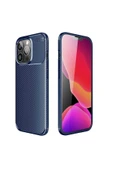 Iphone 13 Pro Kılıf Kamera Çıkıntılı Karbon Fiber Dokulu Renk Atmaz Kapak (NEGRO) thumbnail 1