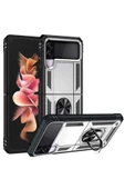 Samsung Galaxy Z Flip 3 Kılıf Tank Zırh Yüzüklü Mıknatıslı Standlı Kapak (vega) thumbnail 1