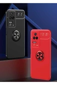 Xiaomi Poco F4 Kılıf Kamera Çıkıntılı Renkli Yüzüklü Standlı Mıknatıslı Kapak (ravel) - 4