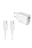 Beyaz Play Serisi PL3 Type-C to Type-C 2in1 PD Seyahat Şarj Aleti 20W-Zore - 1