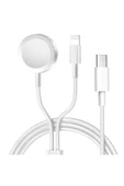 Akıllı Saat Wireless To Lightning Type-C Şarj Kablosu 1.2m - 2