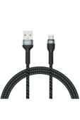 Siyah Shira Serisi Micro Usb Kablo 1 Metre-Zore - 1