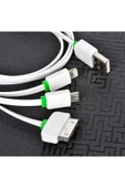 Beyaz High Speed 3 In 1 Lightning Micro Type-c Usb Kablo-heptekiletişim - 1