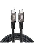 Siyah QG01 Type-C to Type-C USB4 PD Data Kablosu 240W 40Gbps 8K@60Hz 0.5 Metre-Zore - 3