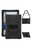 Samsung Galaxy Tab A8 10.5 SM-X200 (2021) Kılıf Askılı Standlı Tank Koruyucu Dönebilen Kapak (DEFE) - 1