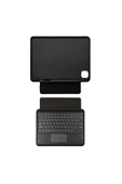 Ipad Pro 12.9 5. Uyumlu Nesil 6. Nesil Border Keyboard Bluetooth Klavyeli Standlı Tablet Kılıfı - 2