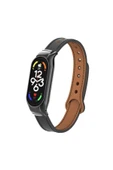 Xiaomi Mi Band 7 Deri Kordon Metal Tokalı Tasarım (KRD-68) - 1