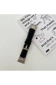 Apple Watch 44mm Clo Krd-114 Metal Başlıklı Suni Deri Kordon-açık Kahve - 2