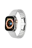 Apple Watch 7 41mm Kordon Krd-79 Metal Strap Kayış Clo- Gri - 1