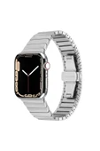 Apple Watch 7 41mm Kordon Krd-79 Metal Strap Kayış Clo- Gri - 2