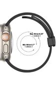 Apple Watch 2/3/4/5/6/7/8/9/se/ultra/nike 42mm 44mm 45mm 49mm Silikon Kordon Metal Tasarım (KRD-84) - 5