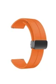 Huawei GT2 42mm (20mm) Uyumlu Silikon Kordon Metal Toka Tasarım (KRD-84) - 1