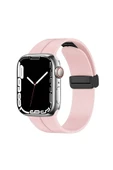 Watch Seri 2/3/4/5/6/7/8/se 45/44/42mm Magnetic Tokalı A Kalite Sport Silikon Kordon (KRD-84) - 1