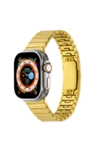 Apple Watch 2/3/4/5/6/7/8/se/ultra 49mm 44mm 45mm 42mm Metal Kordon Çizgi Tasarım (krd-82) - 3