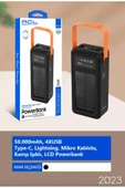 Acl 4xUSB-A, Kamp Işıklı Dahili Mikro, Type-C, Lightning, LCD Göstergeli PW-19 - 1