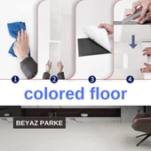 Renkli Duvarlar 5m2 Alan Kaplar Beyaz Model Pvc Floor Yapışkanlı Sudan Etkilenmeyen PVC Yer Döşeme Parkesi PARKE-P12 thumbnail 3