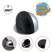 Yarımay Kapı Stoperi Tamponu Vidalı Metal Ağır Kapı Stopu Hızlı Durdurucu Tutucu Krom gümüş thumbnail 1