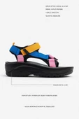 Kadın Sandalet N-Step Turuncu Mavi Pembe Cırtlı Kalın Taban Plaj Yürüyüş Outdoor Trekking 411 - 4