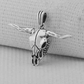 Boğa Kafatası 925 Ayar Erkek Gümüş Kolye Ucu thumbnail 2