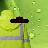 Cepli Reflektif S Beden Fosforlu Fermuarlı Kaban Kapüşonlu Parka Sarı Lacivert Kaban İşçi Parkası - 5