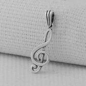 Sol Anahtarı 925 Ayar Erkek Gümüş Kolye Ucu thumbnail 2