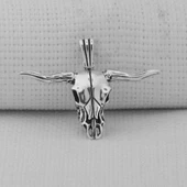 Boğa Kafatası 925 Ayar Erkek Gümüş Kolye Ucu thumbnail 1