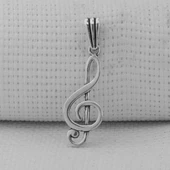 Sol Anahtarı 925 Ayar Erkek Gümüş Kolye Ucu thumbnail 1