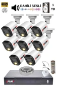 FURY 8 Kamera Sesli Gece Renkli Güvenlik Kamerası Full Hd-su Geçirmez Güvenlik Kamerası Seti 1TB thumbnail 1