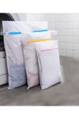 Genel Markalar 3'lü Set Renkli Fermuarlı Çamaşır Yıkama Filesi - 1