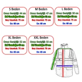 Cepli Reflektif XL Beden Fosforlu Fermuarlı Kaban Kapüşonlu Parka Turuncu Lacivert Kaban İşçi Parkası - 7