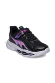 Alessio 010-25 Simli Maskotlu Kız Çocuk Sneaker Siyah Lila 31-35 - 1