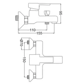 Gms Elit Mix Kare Formlu Siyah Altın Banyo Duş Bataryası EL225-SA thumbnail 2