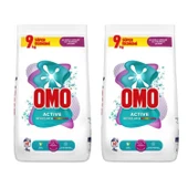 Omo Active Beyaz ve Renkliler 9 kg x 2 Adet - 1