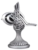 TUĞRA BOYTU ORTA BOY GÜMÜŞ RENK BİBLO - 3