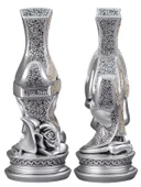 ZARİF SÜLÜS BOYTU ORTA BOY GÜMÜŞ RENK BİBLO - 5