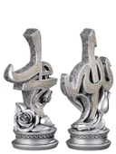 ZARİF SÜLÜS BOYTU ORTA BOY GÜMÜŞ RENK BİBLO - 2