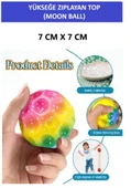 MOON BALL (YÜKSEĞE ZIPLAYAN TOP) - 7 CM - SÜPER EĞLENCELİ UZAY TOPU-DESENLİ - SPACE BALL BOUNCY BALL - 2