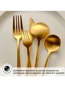 Karaca Orion Mat 12 Kişilik 60 Parça Çatal Kaşık Bıçak Takımı Gold Gold - 3