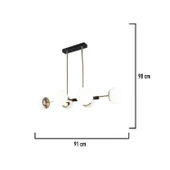 Apliqa Pura Sıralı Siyah Gold 60 Watt Modern Oturma Odası, Yemek Masası Üstü,  Salon Avize thumbnail 4