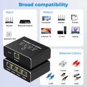 Ethernet Splitter 1x4 4 Port Ethernet Çoklayıcı 1000mbps Cat5 Cat6 Rj45 Kablo Çoklayıcı - 4